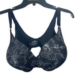 La Vie En Rose Womens Sleekback Full Coverage Floral Print Bra Size 38E